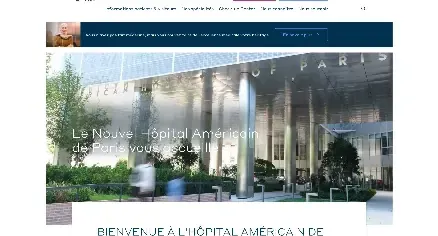 Capture d'écran du site de l'Hôpital Américain de Paris
