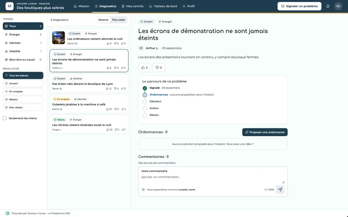 Capture d'écran de la nouvelle plateforme Docteur Conso